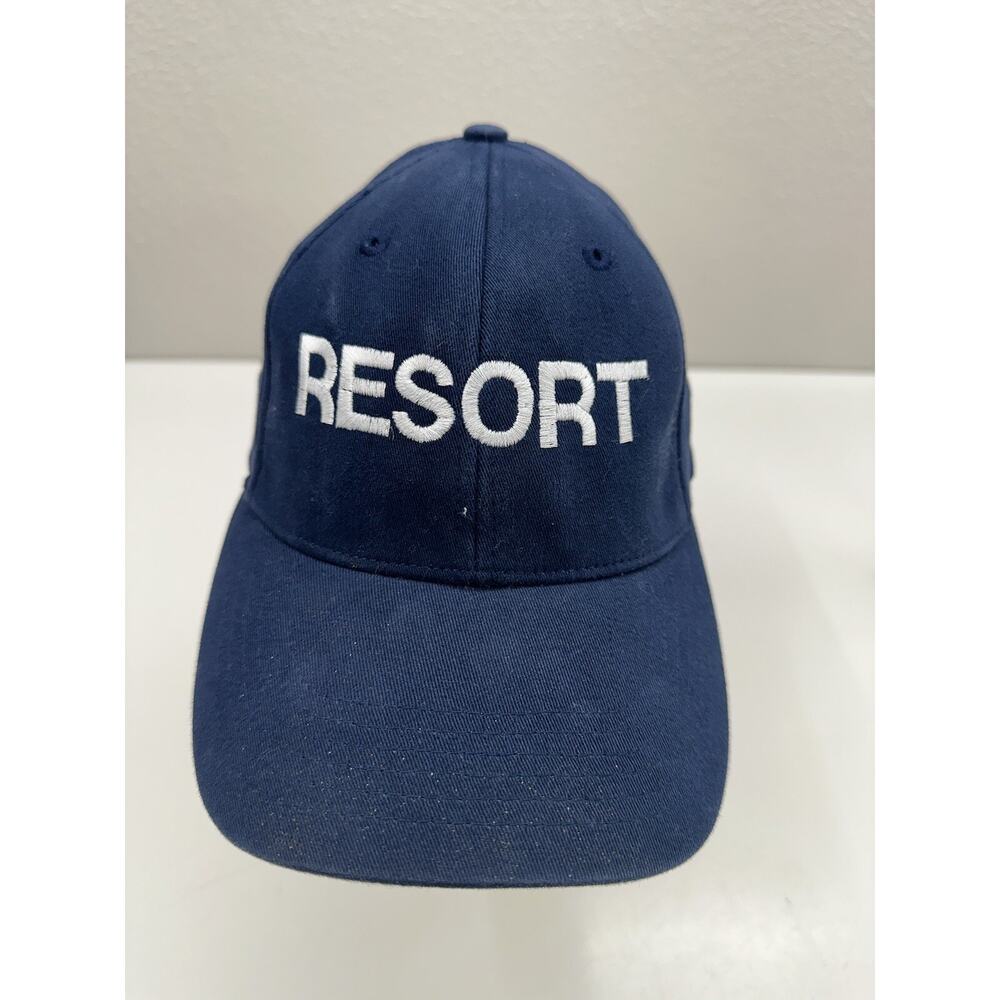 Galls Fitted Hat RESORT Perfect Fit Navy Blue White Embroidered Logo Fitted